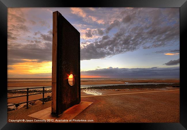 Sunset At The Memorial, Cleveleys Framed Print by Jason Connolly