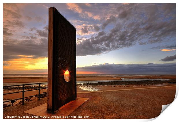 Sunset At The Memorial, Cleveleys Print by Jason Connolly