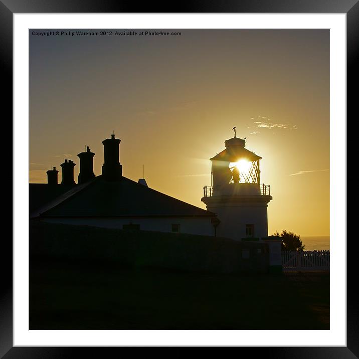 Anvil Point Lighthouse Framed Mounted Print by Phil Wareham
