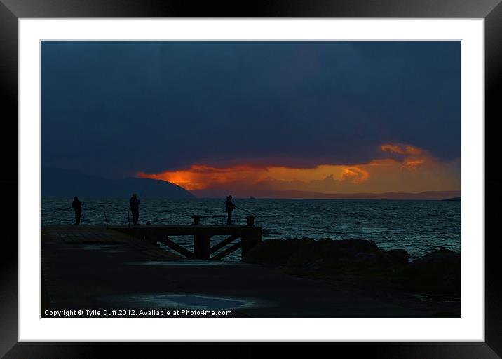 Fishing at Dusk off Portencross Framed Mounted Print by Tylie Duff Photo Art