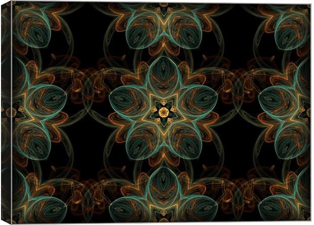 fractal star flowers Canvas Print by Heather Newton