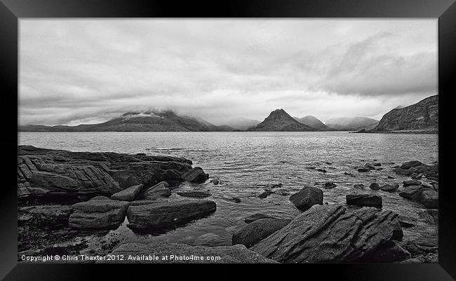 The Cuillin's in the mist Framed Print by Chris Thaxter