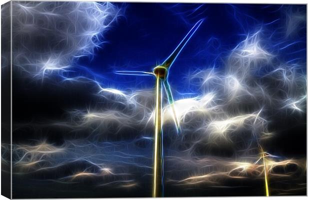 Electric Turbines Canvas Print by Mike Gorton