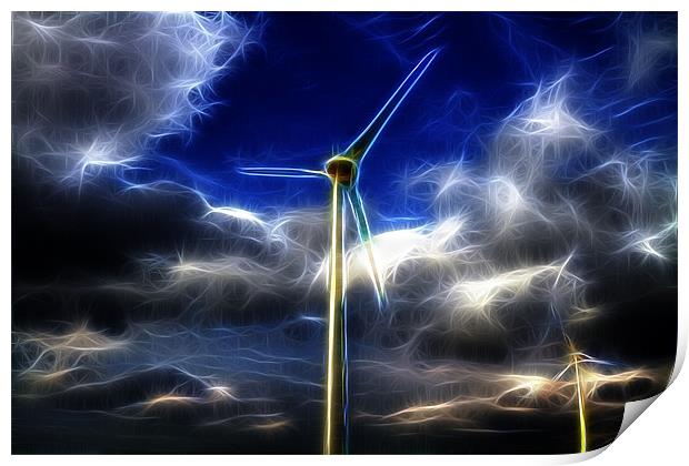 Electric Turbines Print by Mike Gorton