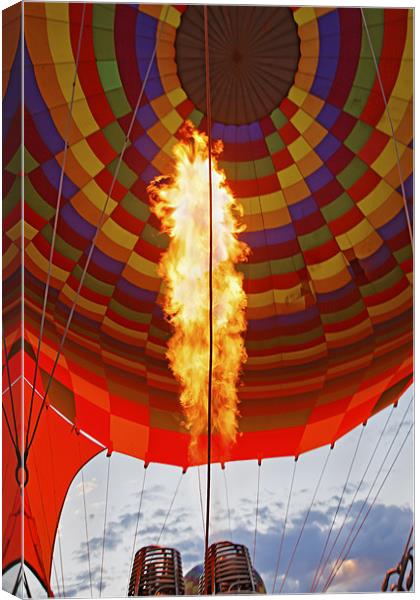 Flames from burners hot air balloon Canvas Print by Arfabita  