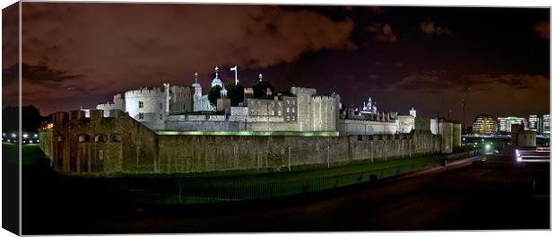 Tower of London Panorama Drama Canvas Print by peter tachauer