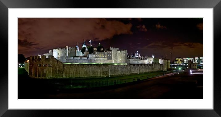 Tower of London Panorama Drama Framed Mounted Print by peter tachauer