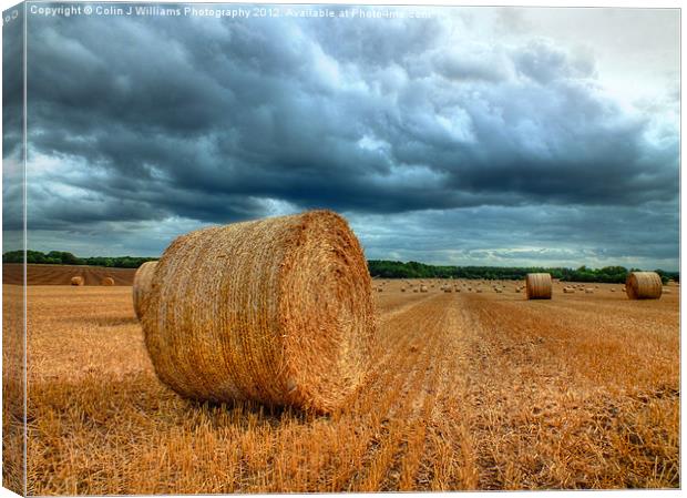 Bales Before The Storm Canvas Print by Colin Williams Photography