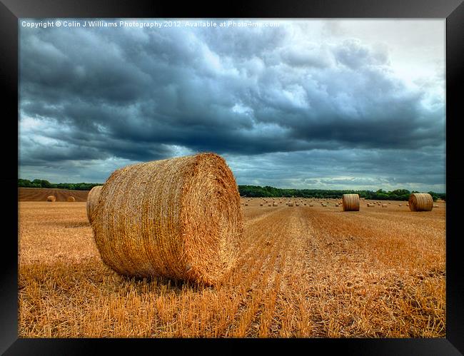 Bales Before The Storm Framed Print by Colin Williams Photography