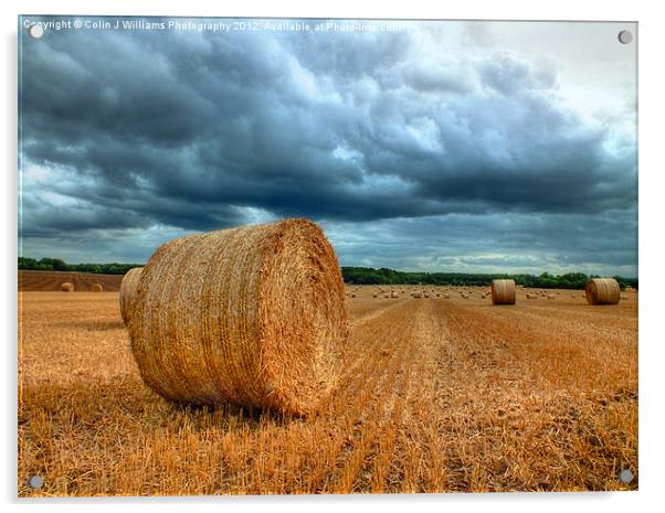 Bales Before The Storm Acrylic by Colin Williams Photography