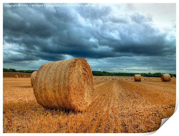 Bales Before The Storm Print by Colin Williams Photography