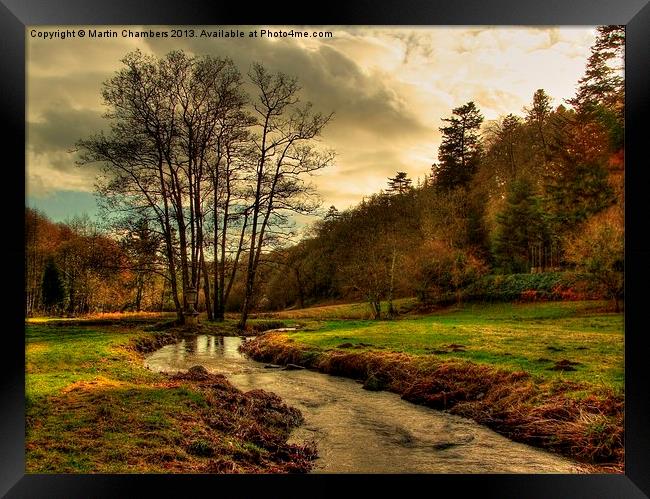Stream at Colby Woodland Gardens Framed Print by Martin Chambers