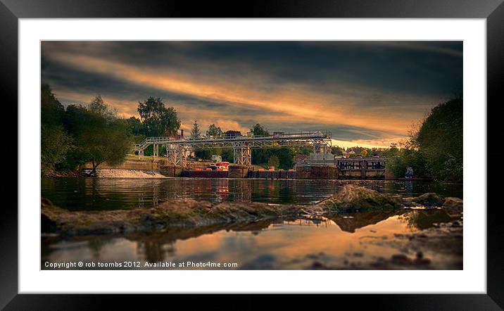 SUNSET AT EAST FARLEIGH WEIR Framed Mounted Print by Rob Toombs