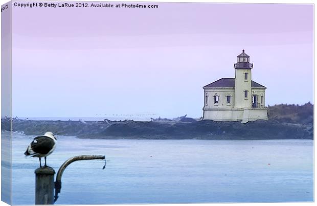 Bandon Lighthouse Canvas Print by Betty LaRue