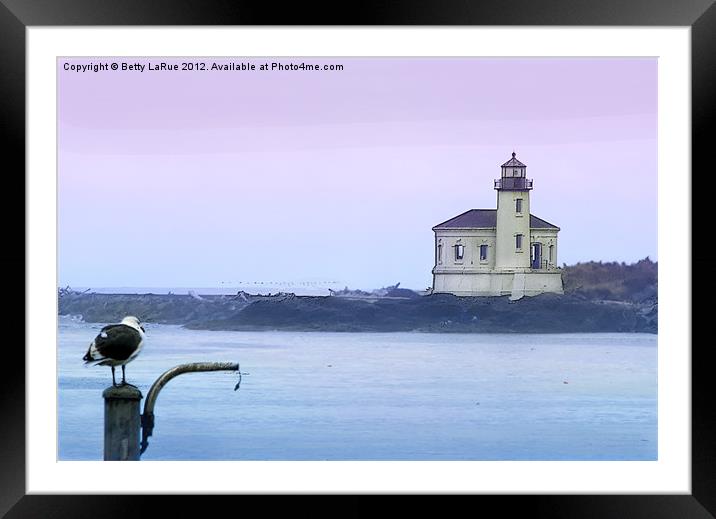Bandon Lighthouse Framed Mounted Print by Betty LaRue