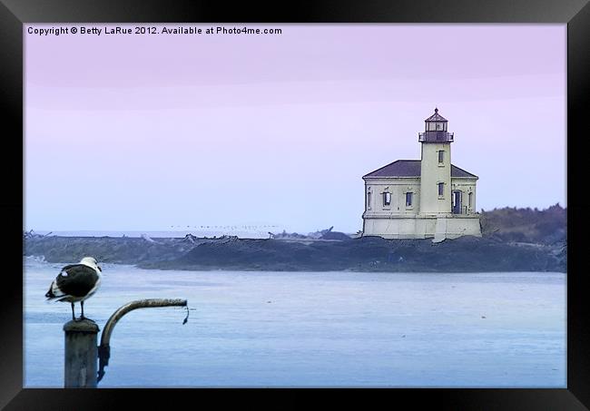 Bandon Lighthouse Framed Print by Betty LaRue