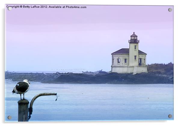 Bandon Lighthouse Acrylic by Betty LaRue