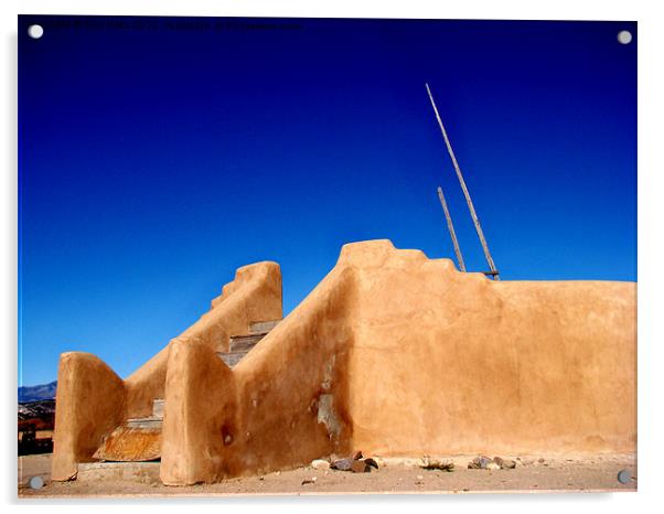 Kiva at Taos Pueblo Acrylic by Eva Kato