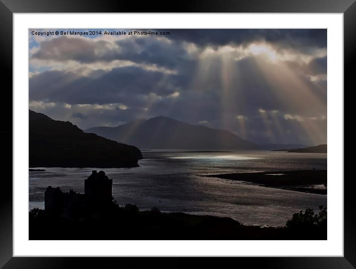 Eilean Donan Castle Sun Rays Framed Mounted Print by Bel Menpes