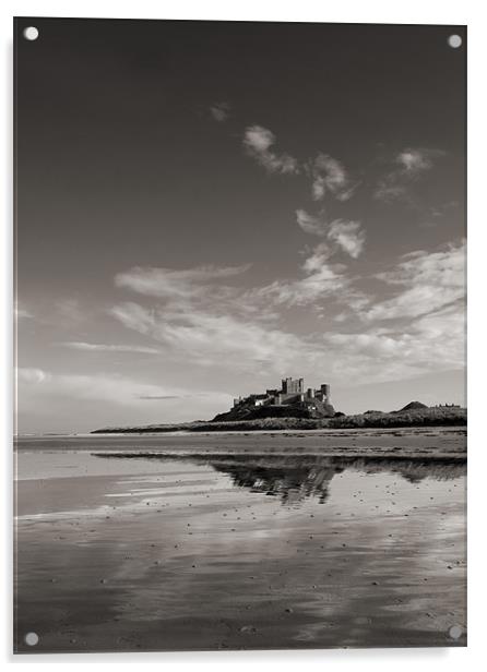 Bamburgh Castle reflections Acrylic by Graham Moore