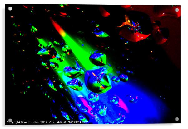 rainbow drops 1 Acrylic by keith sutton