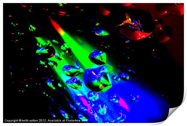 rainbow drops 1 Print by keith sutton