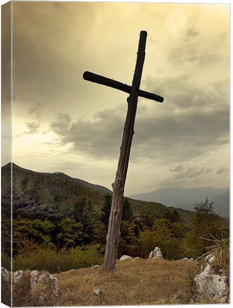 Ancient Timber Cross, Tuscany's Crown Canvas Print by Graham Parry