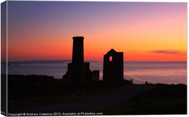 Cornish Sunset Canvas Print by Graham Custance