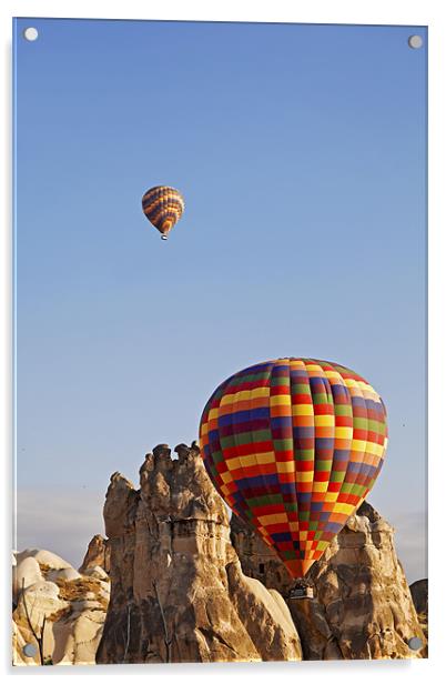Hot air balloons on the rocks Acrylic by Arfabita  