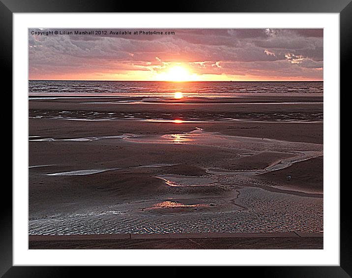Sunset over the Sea. Framed Mounted Print by Lilian Marshall