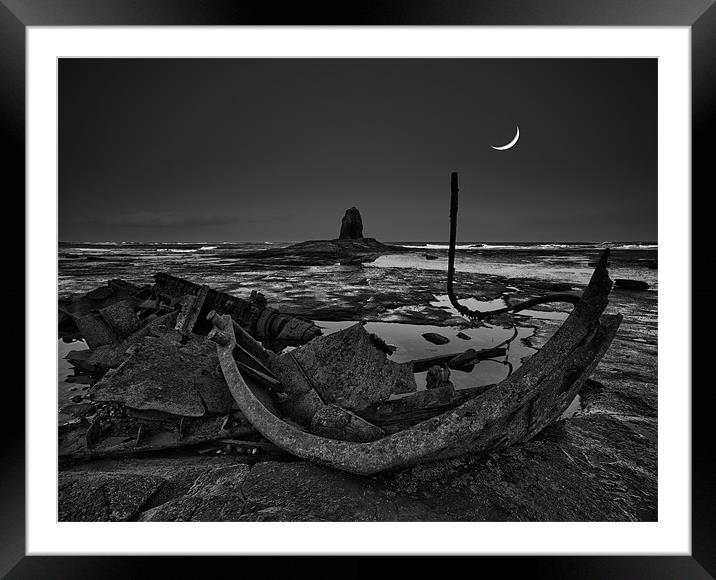 Black Nab and crescent moon Framed Mounted Print by Graham Moore