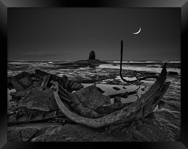Black Nab and crescent moon Framed Print by Graham Moore