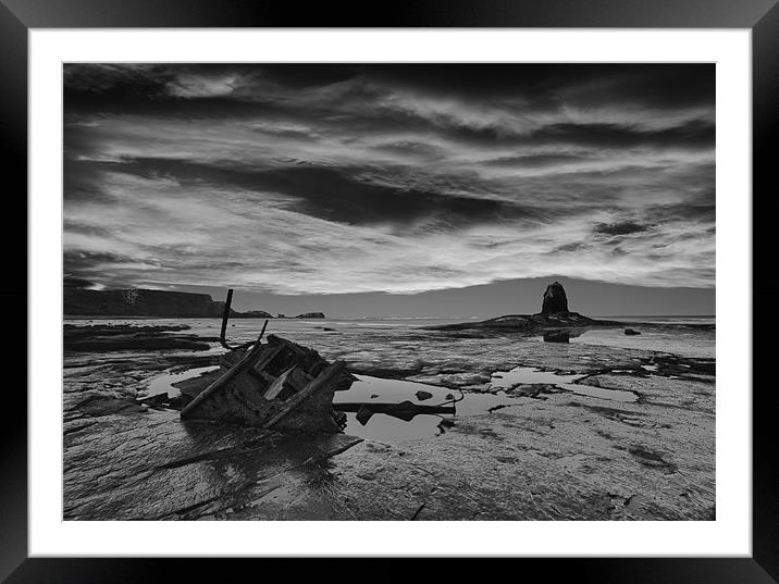 Black Nab with dramatic sky Framed Mounted Print by Graham Moore