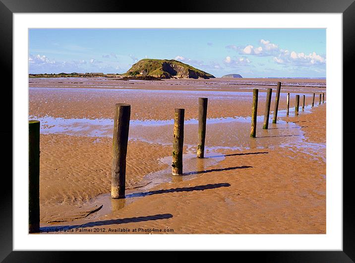 Steepholm Island in Bristol Channel  Framed Mounted Print by Paula Palmer canvas