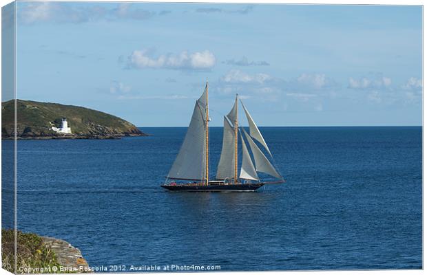 Blue Schooner 03 Canvas Print by Brian Roscorla