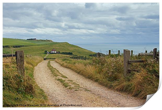 Above Ringstead Bay Print by Phil Wareham
