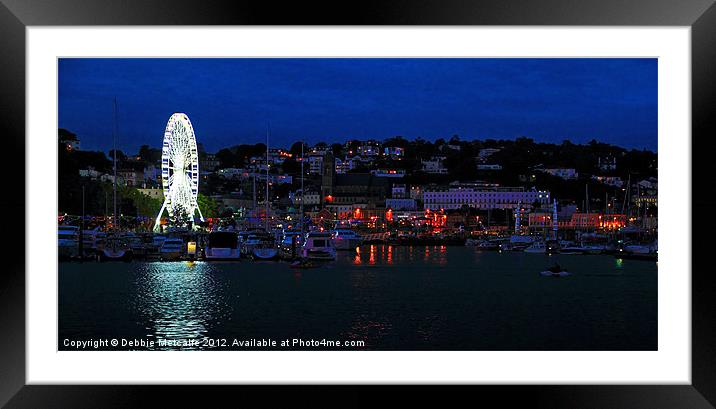 Torquay at night Framed Mounted Print by Debbie Metcalfe