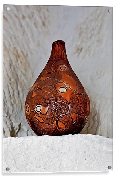 Decorated ceramic vase in alcove Acrylic by Arfabita  