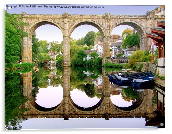 Knaresborough Reflections Acrylic by Colin Williams Photography