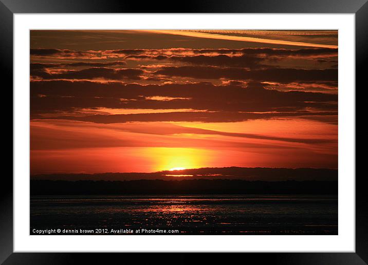 September Sunset over Breydon water Framed Mounted Print by dennis brown
