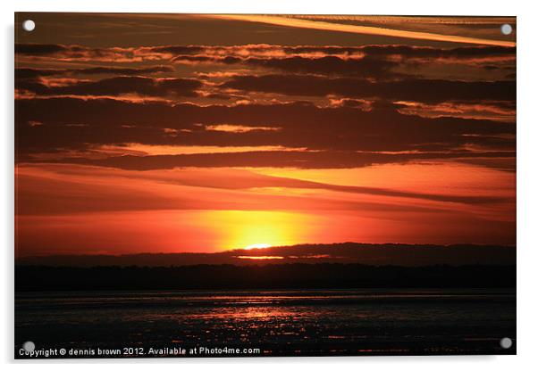 September Sunset over Breydon water Acrylic by dennis brown