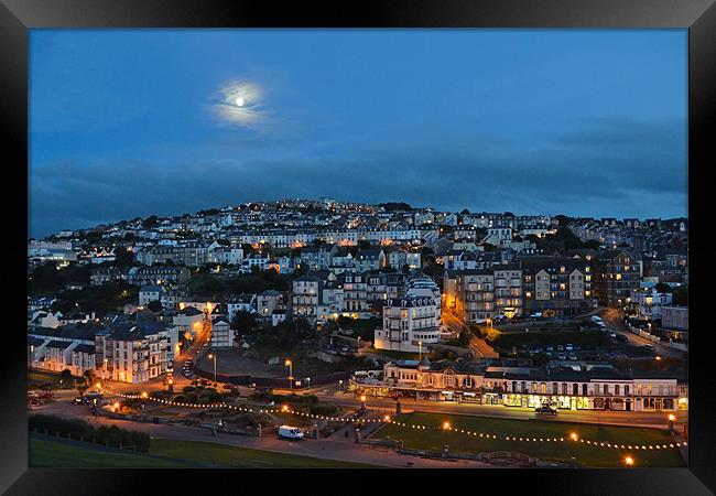 Ilfracombe at Night Framed Print by Diana Mower