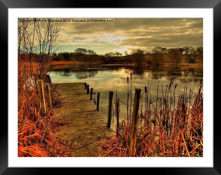 Icy Lake in Midday Sun Framed Mounted Print by Martin Chambers