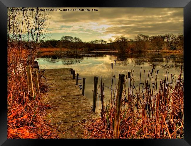 Icy Lake in Midday Sun Framed Print by Martin Chambers