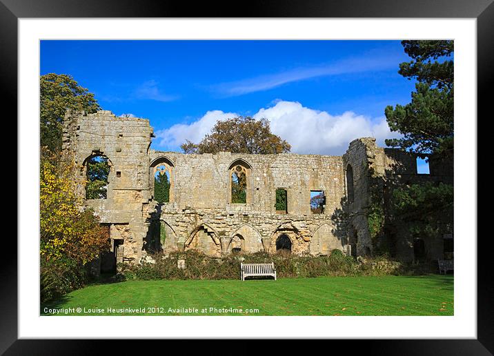 Jervaulx Abbey Ruins Framed Mounted Print by Louise Heusinkveld