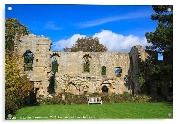 Jervaulx Abbey Ruins Acrylic by Louise Heusinkveld