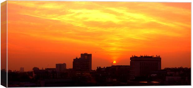 Sunset from New Zealand House London Canvas Print by John Boekee