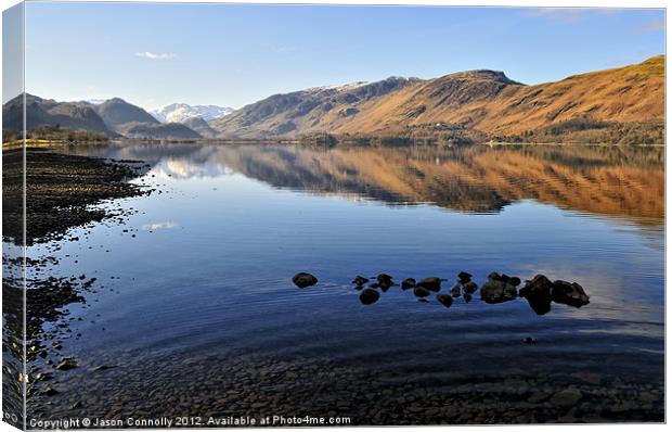 Derwentwater reflections Canvas Print by Jason Connolly