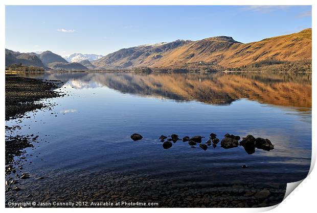 Derwentwater reflections Print by Jason Connolly
