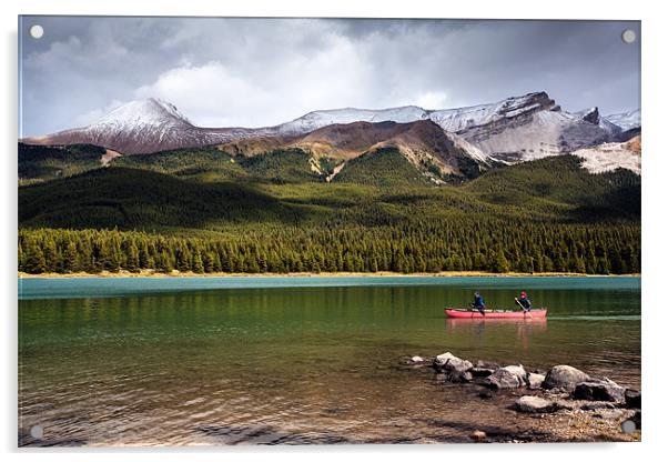 Canoe on Lake Acrylic by Mark Harrop